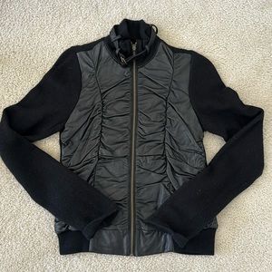 XCVI Leather Sweater Knit Jacket